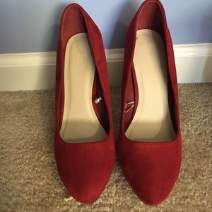 Red suede high heels!